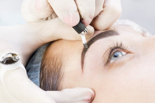 Microblading eyebrow procedure at NewLife Aesthetics, Raynes Park